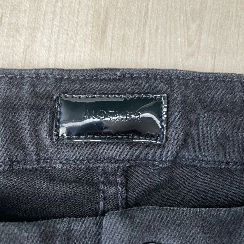 MOTHER The Looker Skinny Jeans Womens 25 Black‎ Mid Rise Minimalist Glam